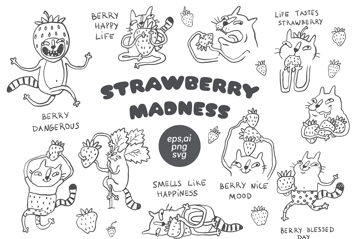 Strawberry Cats, a Graphic by Anastasiya Klempach (Photo 1 of 13)