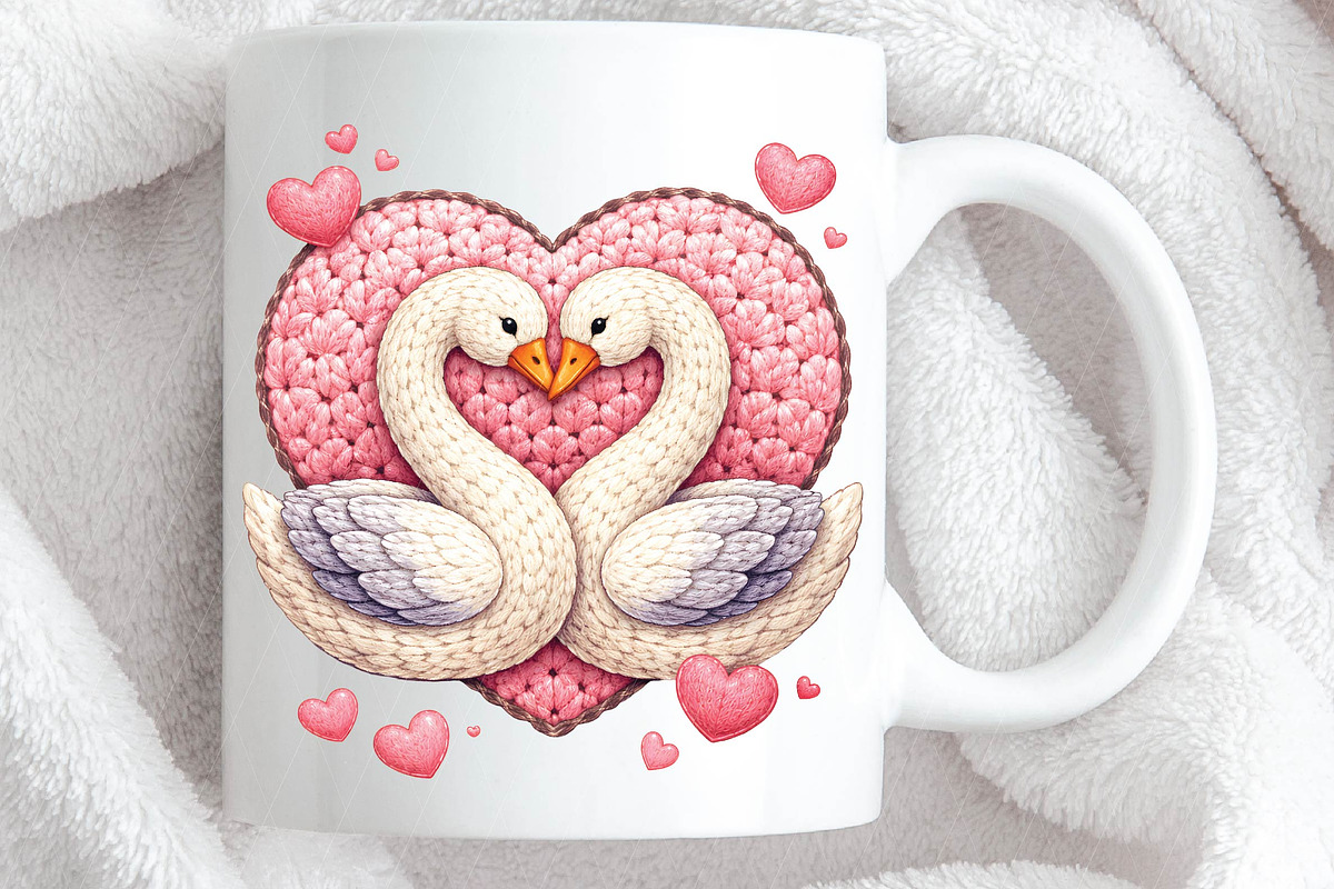 Latch Hook Yarn Valentine Goose PNG, an Illustration by DreamPrint404 (Photo 4 of 6)