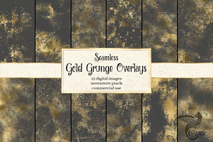 Seamless Gold Grunge Overlays