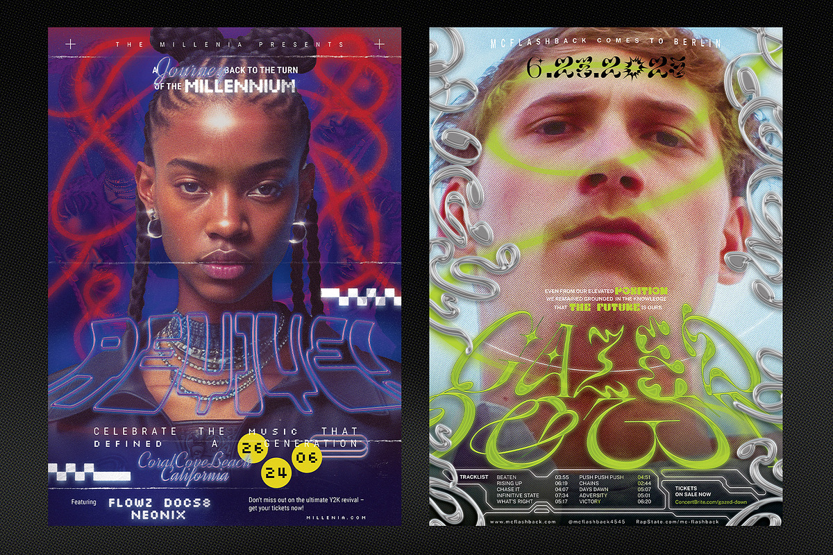 Y2K Aesthetic Poster Templates, a Flyer Template by Bornx Design (Photo 2 of 6)