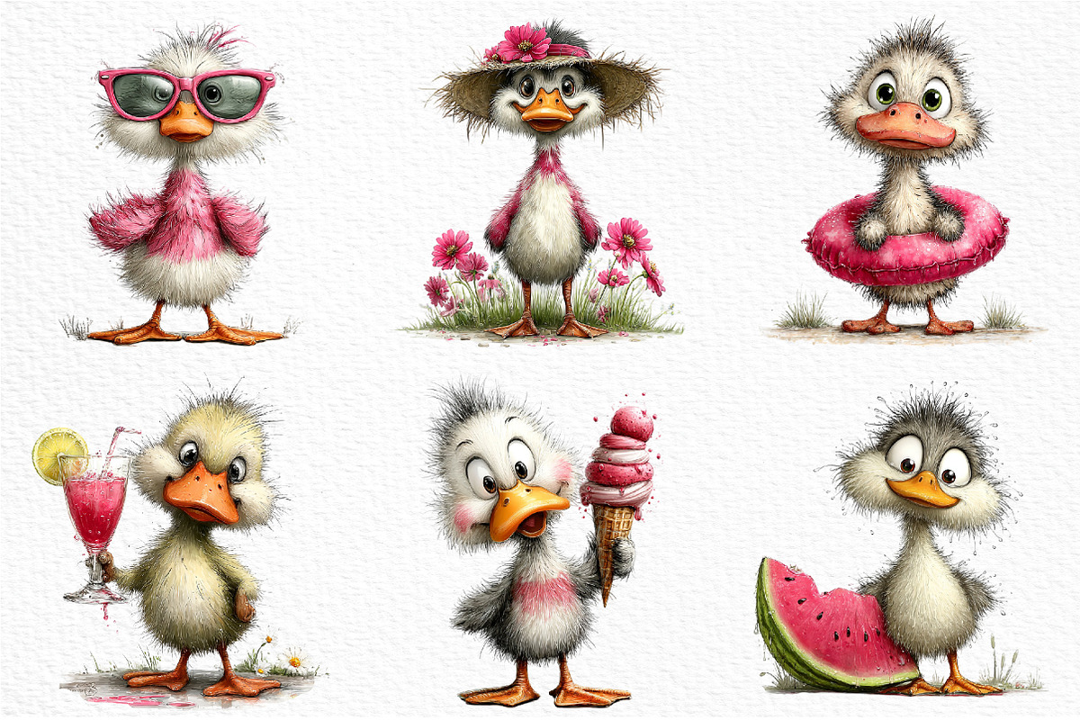 Summer Ducklings Clipart PNG, an Illustration by Craft Nest (Photo 4 of 12)
