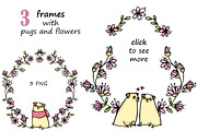 Pugs&Magnolias 29 elements, an Illustration by Zooza Art (Thumbnail 4 of 9)