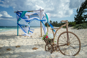beach wedding gazebo setup