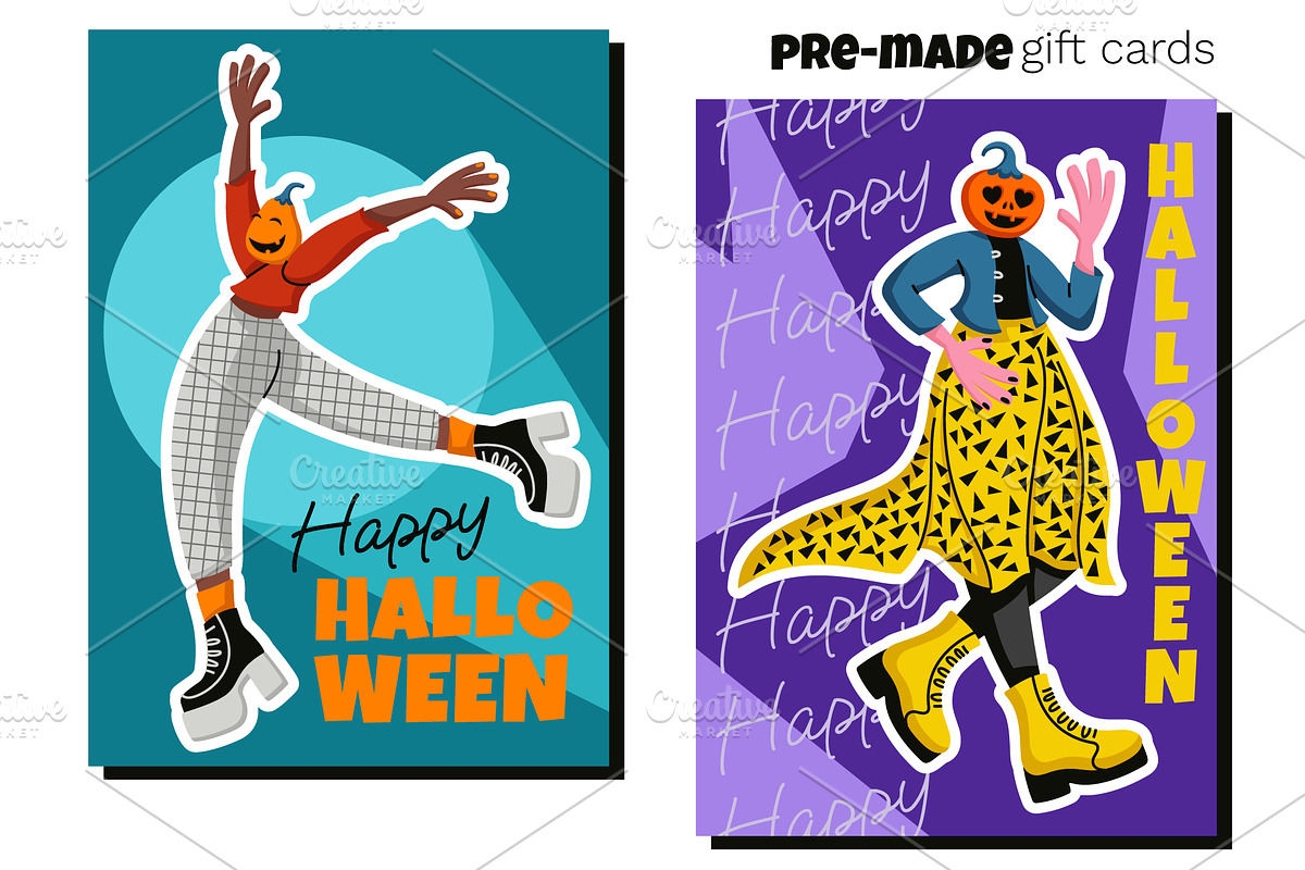 Halloween Characters & Gift Cards, a Seasonal Illustration by Panna Limon Store (Photo 6 of 9)