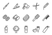 Haircare and tools icons set, an Outline Icon by mayrum (Thumbnail 2 of 2)