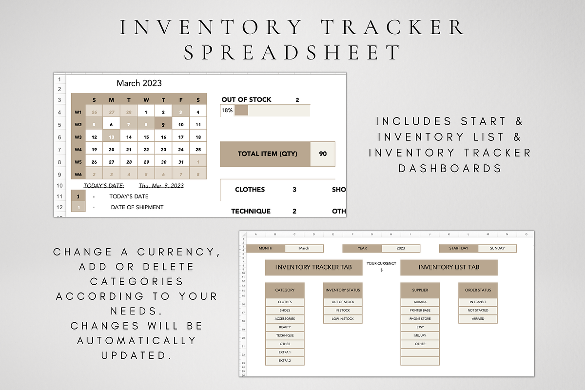 Digital Inventory Tracker Template, a Templates & Theme by BRANDcontent