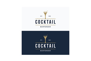 Retro vintage bartender cocktail dri, a Branding & Logo Template by LOGOCREATIVE