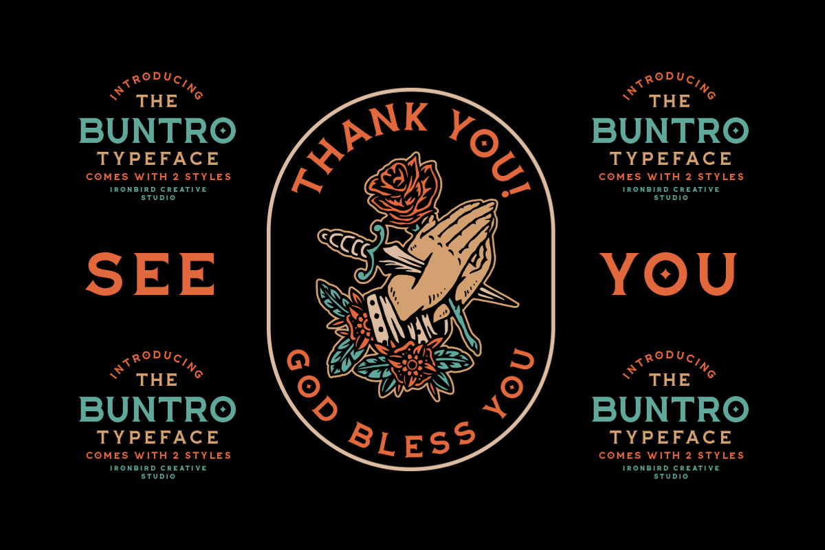 The Buntro Typeface (+EXTRA), a Serif Font by IronbirdCreative (Photo 11 of 11)