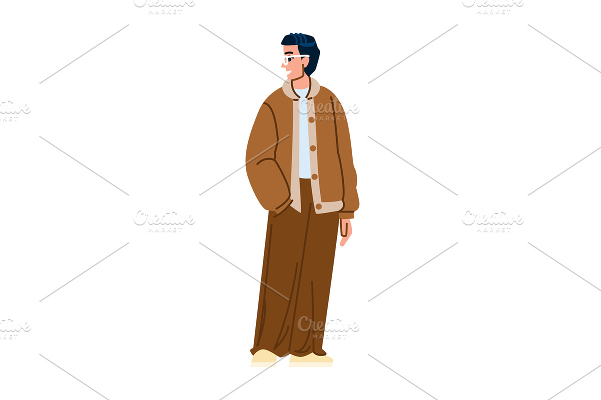 Young man wearing casual clothes and, a Person Illustration by pikepicture