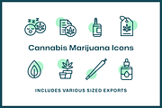 32 Cannabis Marijuana Icons, an Outline Icon by Furnace (Thumbnail 4 of 5)
