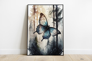 Watercolor Butterfly Wall Print