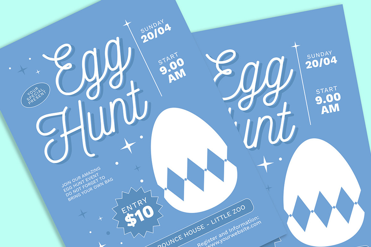Minimalist Easter Egg Hunt Flyer, a Flyer Template by Gumico Studio. (Photo 2 of 3)