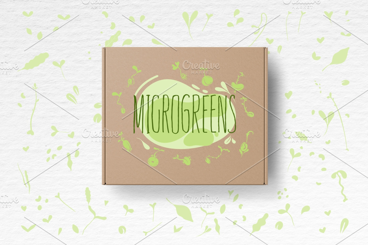 Microgreens Vector Set, an Object Illustration by ElenaKovalyova (Photo 6 of 7)