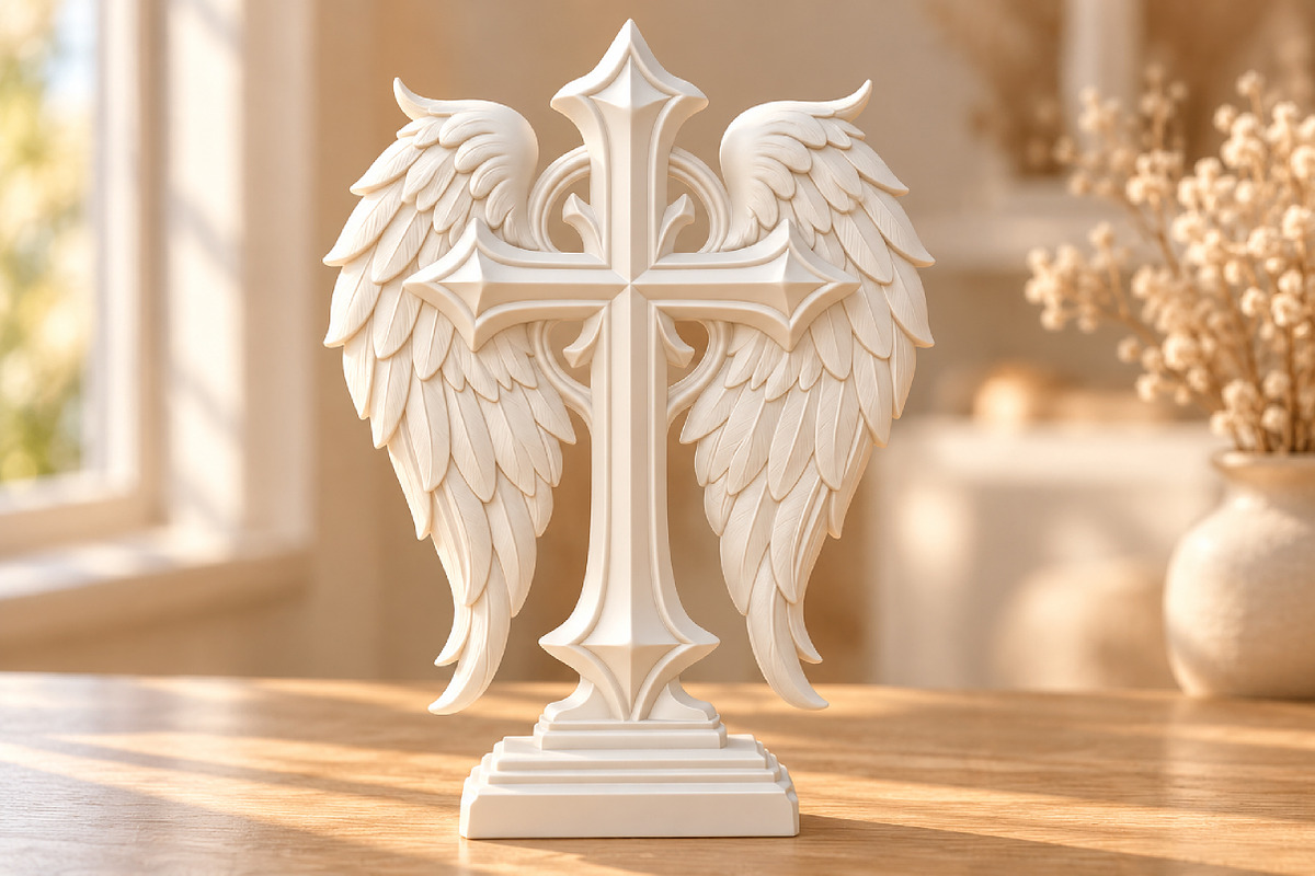 Angel Wings Christian Cross STL, a Scene 3D Model by Layerology (Photo 2 of 3)