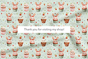 Sweet Cupcake Pattern & Clipart, a Food Illustration by GoldmoonUA (Thumbnail 5 of 5)