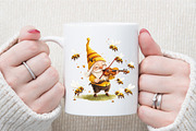 Watercolor Honey Bee Gnome Clipart, an Illustration by Sublimation Artist (Thumbnail 5 of 6)