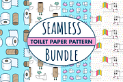 Seamless Toilet Paper Pattern Bundle, a Pattern Graphic by Queen of Infographics (Thumbnail 1 of 6)