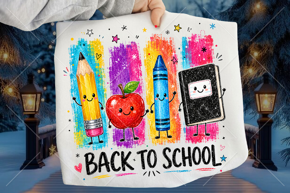 Cute Back to School Sublimation PNG, a Seasonal Illustration by Canvas Craft (Photo 1 of 6)