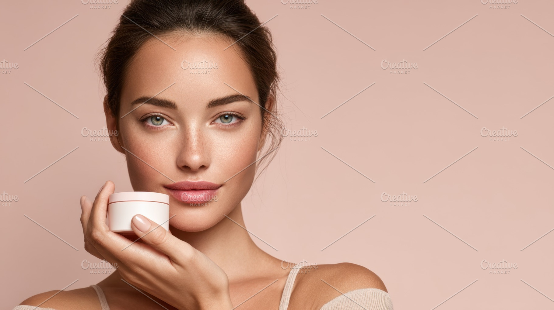 Girl holding skin care cream in hand, a Photo by Beautiful things
