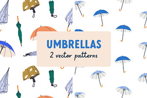 Umbrellas From Rain Seamless Pattern