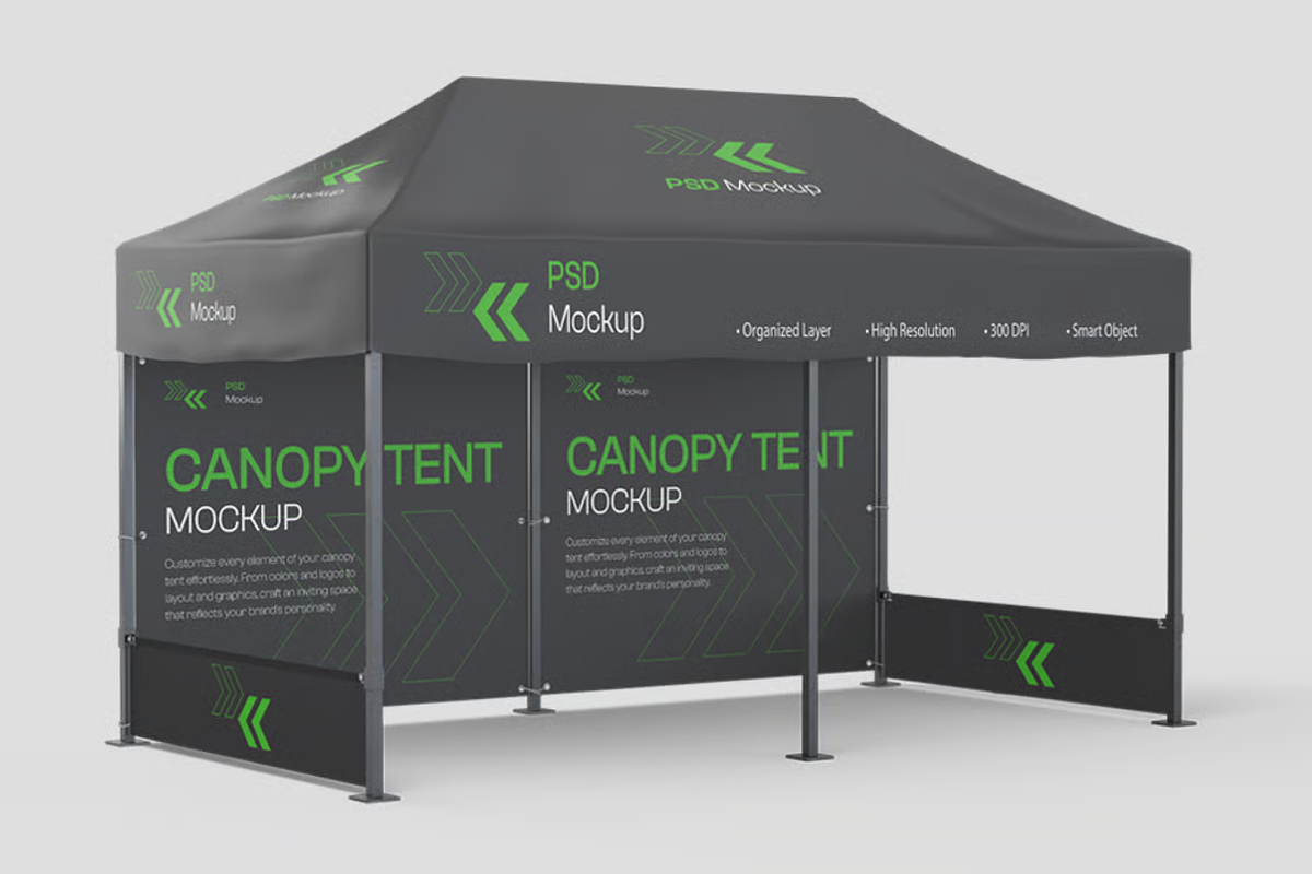 Outdoor Tent Mockup, a Merchandise Mockup by graphicsauce (Photo 3 of 4)