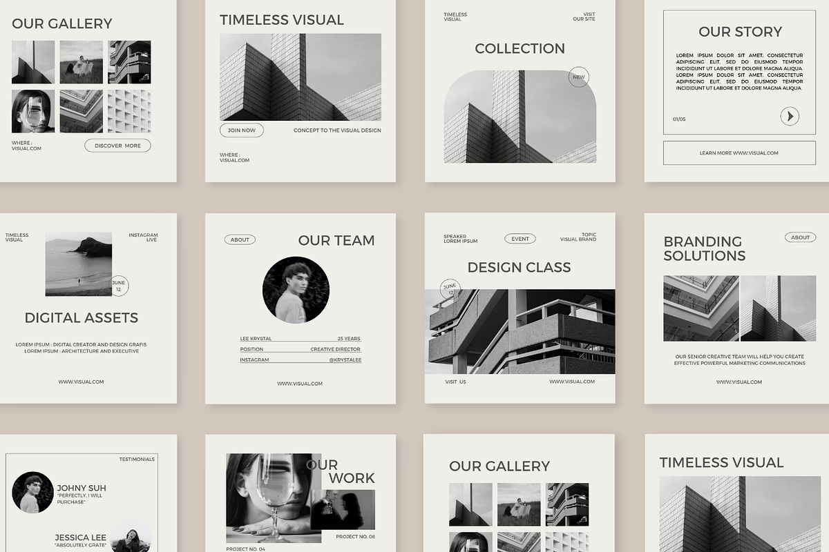 Black Minimalist Canva Template, a Social Media Template by Moodwave Studio (Photo 6 of 9)