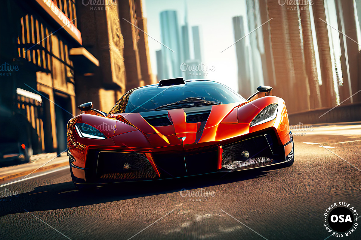 Supercar in the City Illustration, a Wallpaper Graphic by Other Side Art (Photo 4 of 8)