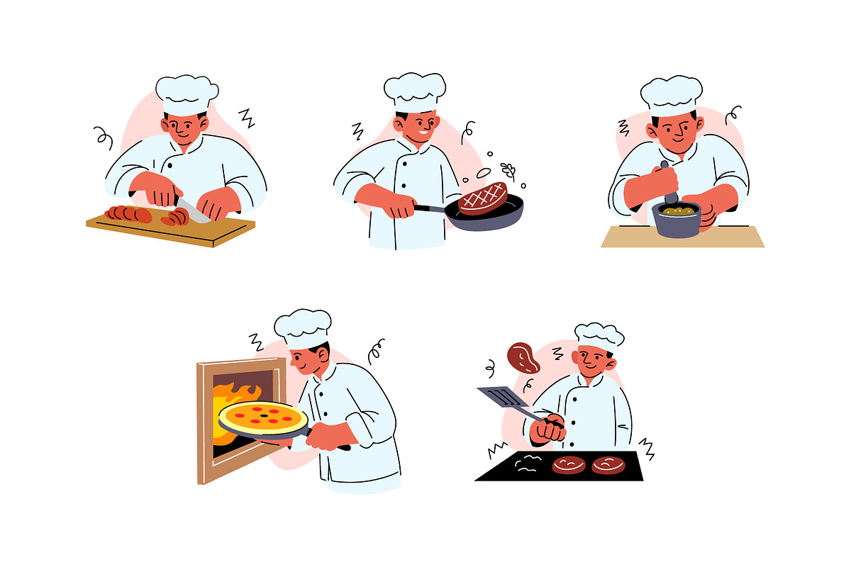 Character Chef Cooking Style Vol 1, an Object Graphic by SLAB! Design (Photo 2 of 3)
