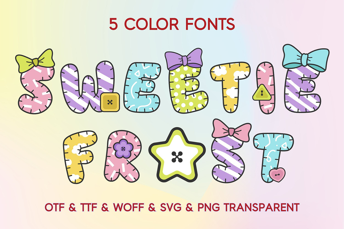 Sweetie Frost - 5 Color Fonts, a Sans Serif Font by Adalin Shop (Photo 1 of 6)