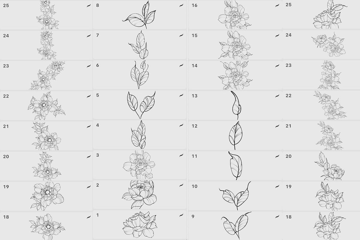 Procreate flower stamp, a Brush Add-On by AnnaPolitmerskaja (Photo 5 of 5)