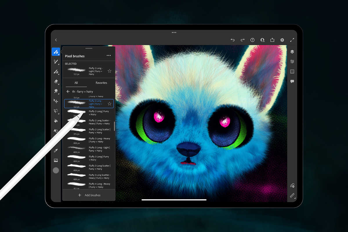 Furry + Hairy Photoshop Brushes, a Brush Add-On by Tim Hankins Design (Photo 2 of 5)
