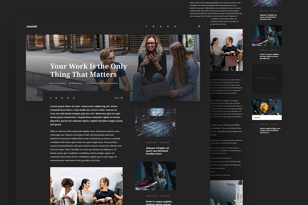 Naomi Dark - Blog & Portfolio PSD, a Websites & App Template by FreshPixels (Photo 8 of 9)