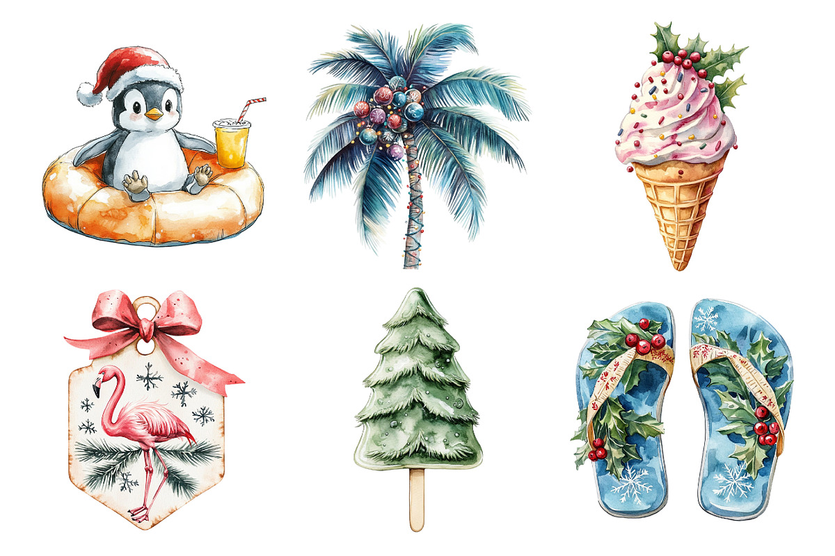 Hand-Drawn Christmas in July Clipart, an Illustration by Daily.Designs (Photo 3 of 5)