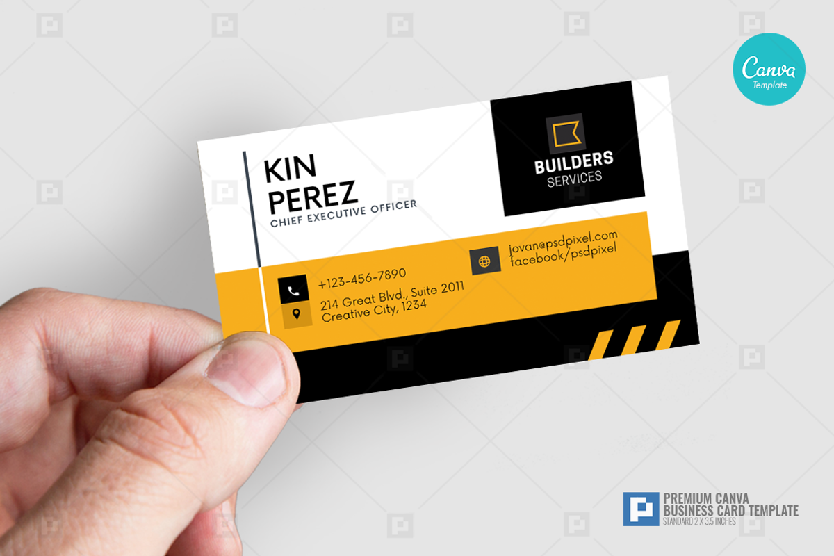 Construction Canva Business Card 17, a Business Card Template by PSDPixel (Photo 4 of 4)