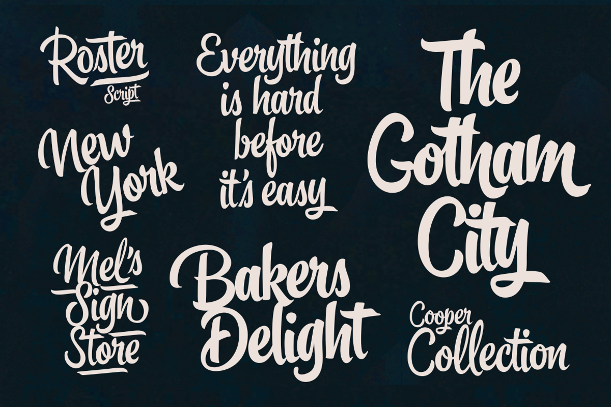 Roster Script + Extras (35% OFF), a Script Font by Fenotype (Photo 18 of 20)