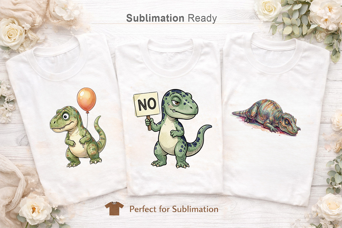 Funny Burnout Dino Sublimation, an Illustration by Artnoy (Photo 7 of 8)