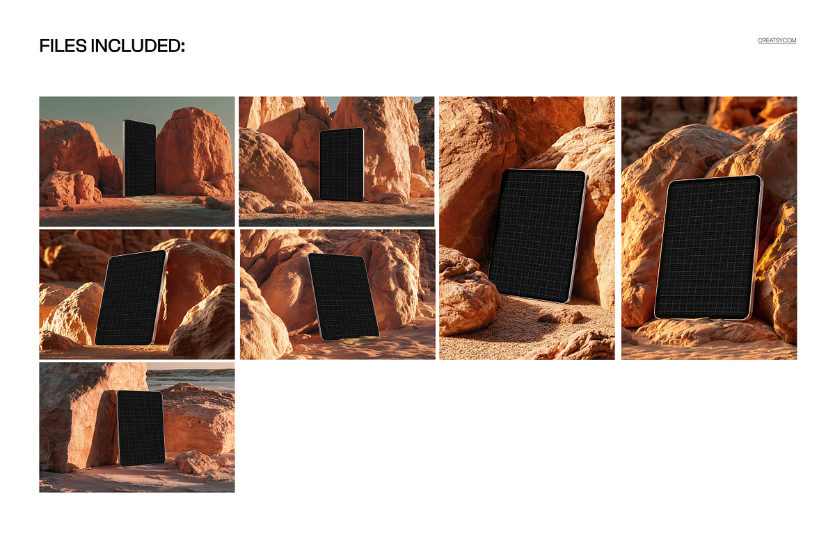 iPad Pro Among Rocks Mockup Set, an iPad Mockup by creatsy5 (Photo 2 of 10)