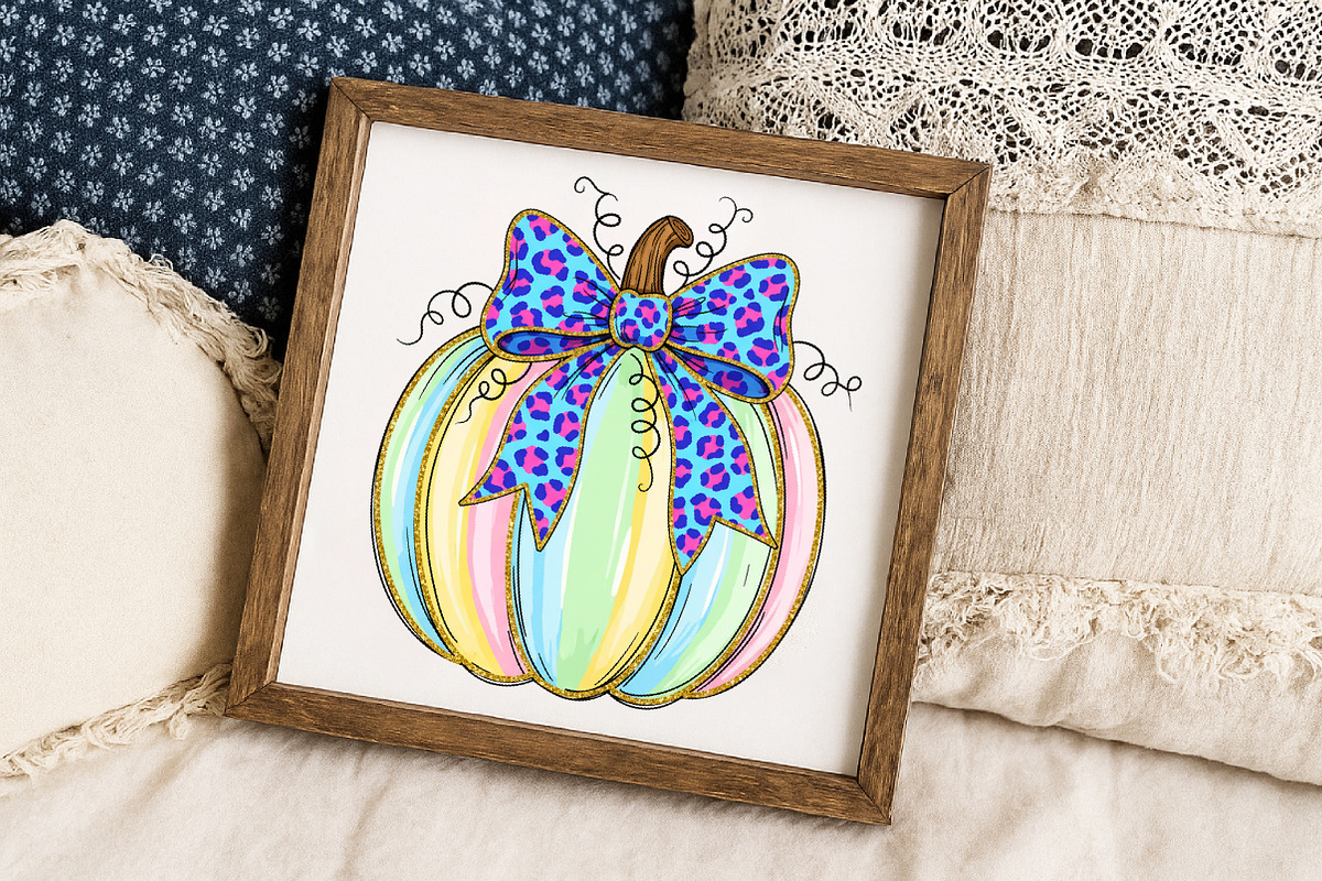 Brushstroke Coquette Glitter Pumpkin, an Illustration by Libby Wishes (Photo 2 of 6)