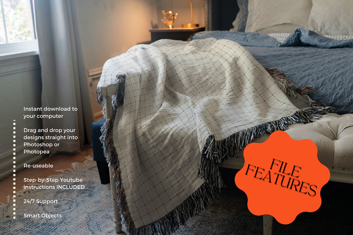 Woven Throw Mockup Bundle - Slumber, a Household Mockup by VisualGrid (Photo 7 of 10)
