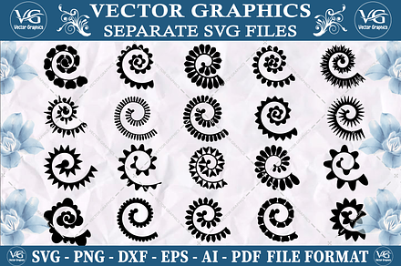 Rolled Flower SVG design bundle