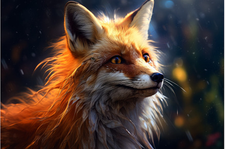 Dynamic Fox closeup digital art, an Animal Photo by Ylivdesign
