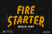 Fire Starter Merch Font, a Handwritten Font by Davide Bassu (Thumbnail 1 of 7)