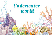 Watercolor set of underwater life, an Animal Illustration by Watercolor arts (Thumbnail 1 of 8)