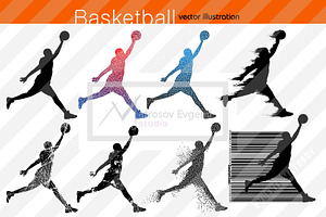 Silhouette of basketball players NBA, a Person Illustration by Matrosovv