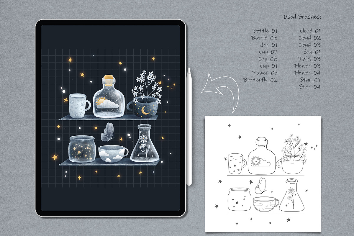Procreate Sketch Kawaii Stamp Brush, a Brush Add-On by MISTstudioDesign (Photo 3 of 10)