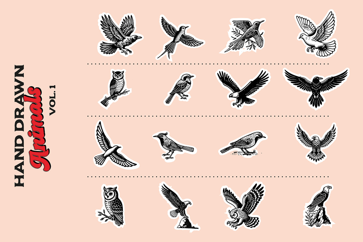 Hand Drawn Animals Vol. 1 + Bonus, an Animal Illustration by lahatom (Photo 2 of 6)