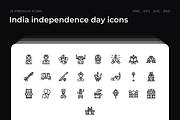 India independence day icons, an Outline Icon by Wencory (Thumbnail 1 of 3)