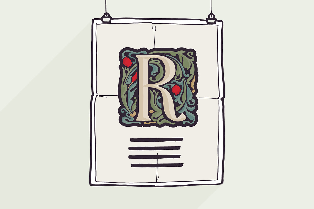 Illuminated Initials font family, a Blackletter Font by kaer_shop (Photo 8 of 10)