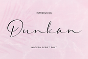 Dunkan Script, a Script Font by Quothron (Thumbnail 1 of 6)