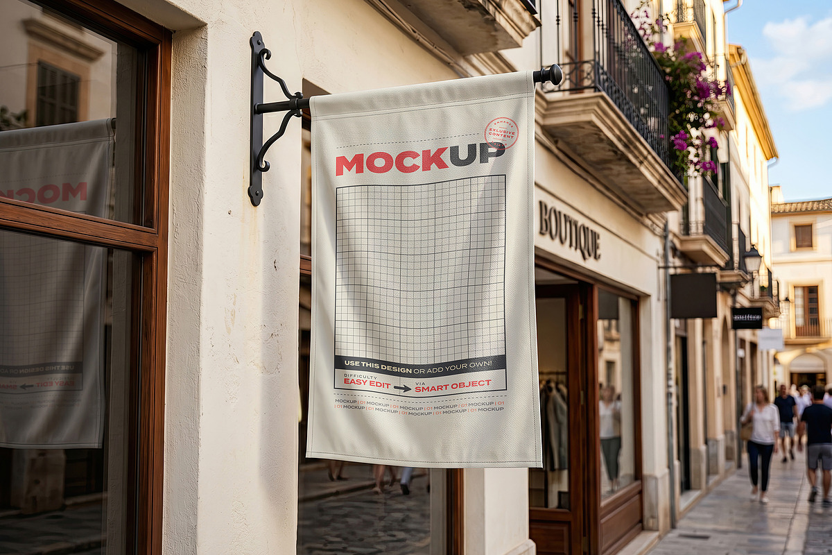 Signs Outside Storefront Mockups, an Advertising Mockup by Luuqas Design (Photo 1 of 9)